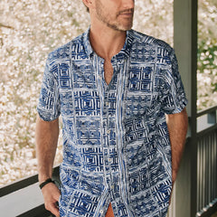Orvis Men|Last Release Men's Heritage Poplin Printed Short-Sleeve Shirt