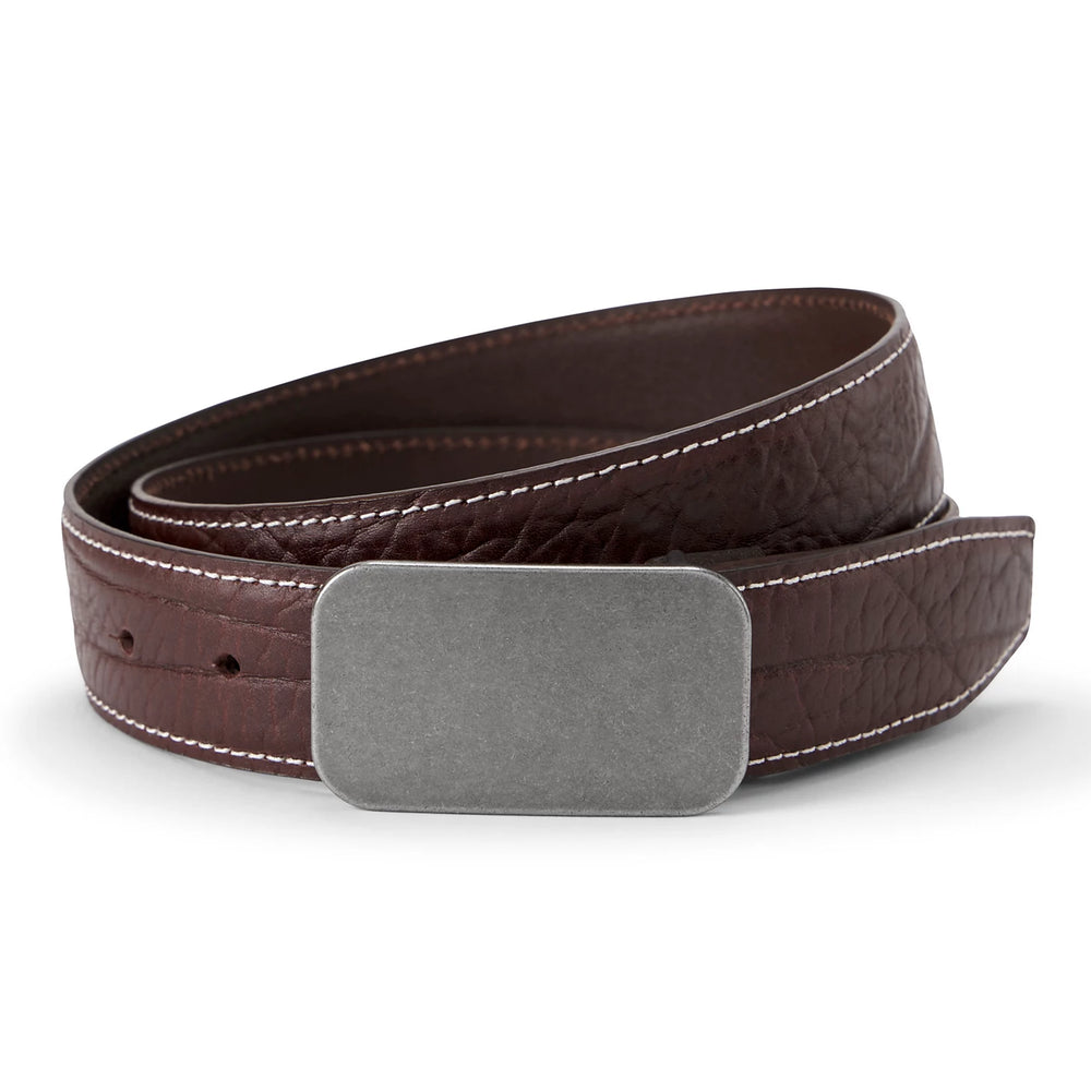 Orvis Men Antique Nickel Plaque Belt