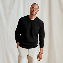 Orvis Men Merino Piqué V-Neck Sweater
