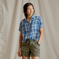 Orvis Women|Last Release Plaid Gauze Short-Sleeve Camp Shirt