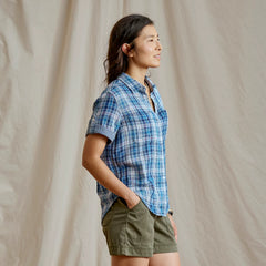 Orvis Women|Last Release Plaid Gauze Short-Sleeve Camp Shirt