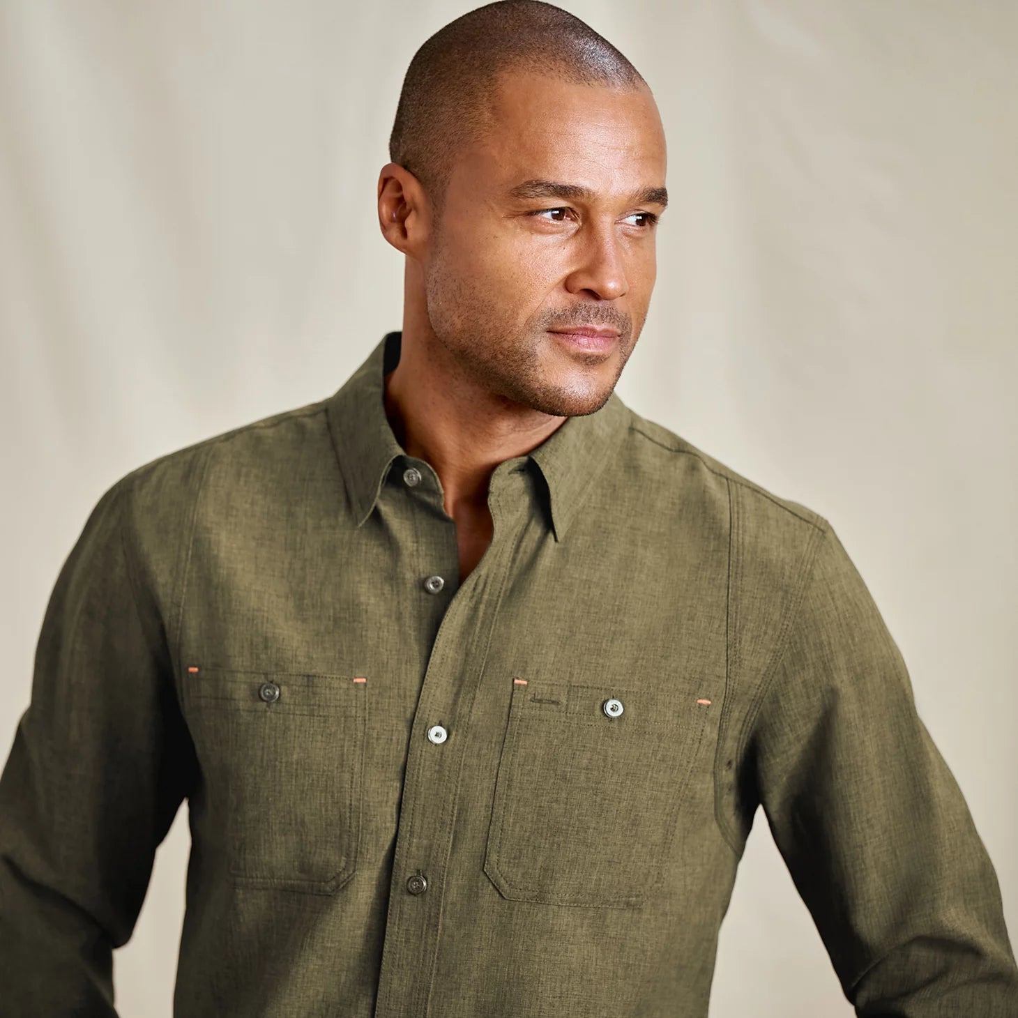 Orvis Men Men's Tech Chambray Long-Sleeve Work Shirt