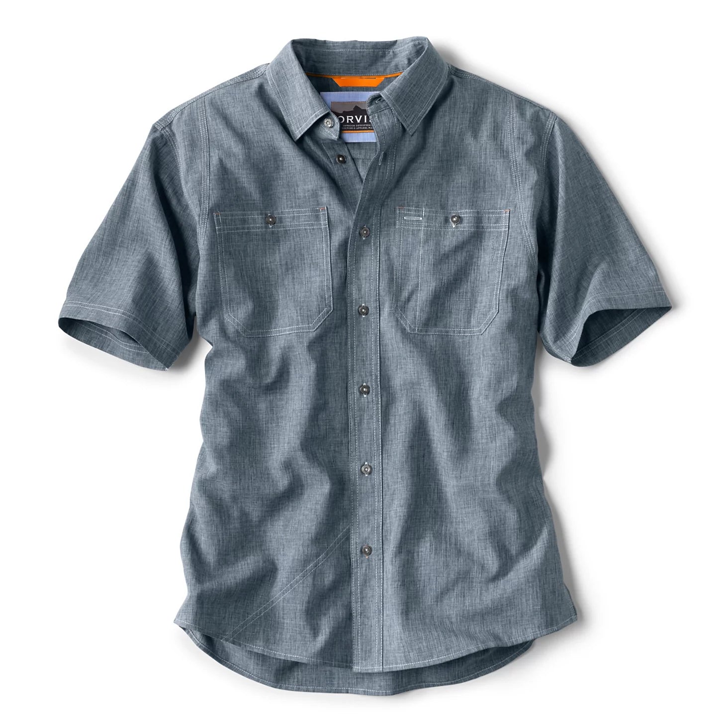 Orvis Men Men's Tech Chambray Short-Sleeve Work Shirt
