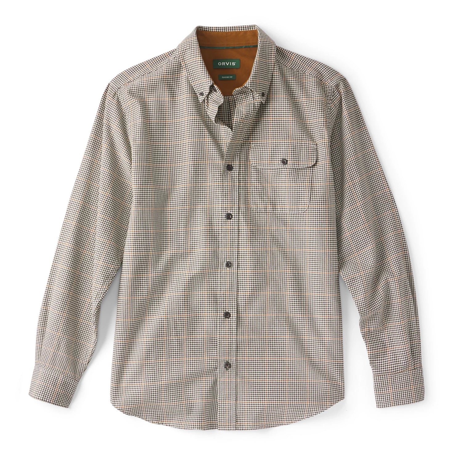 Orvis Men|Last Release Spencer Houndstooth Pure Cotton Long-Sleeve Shirt