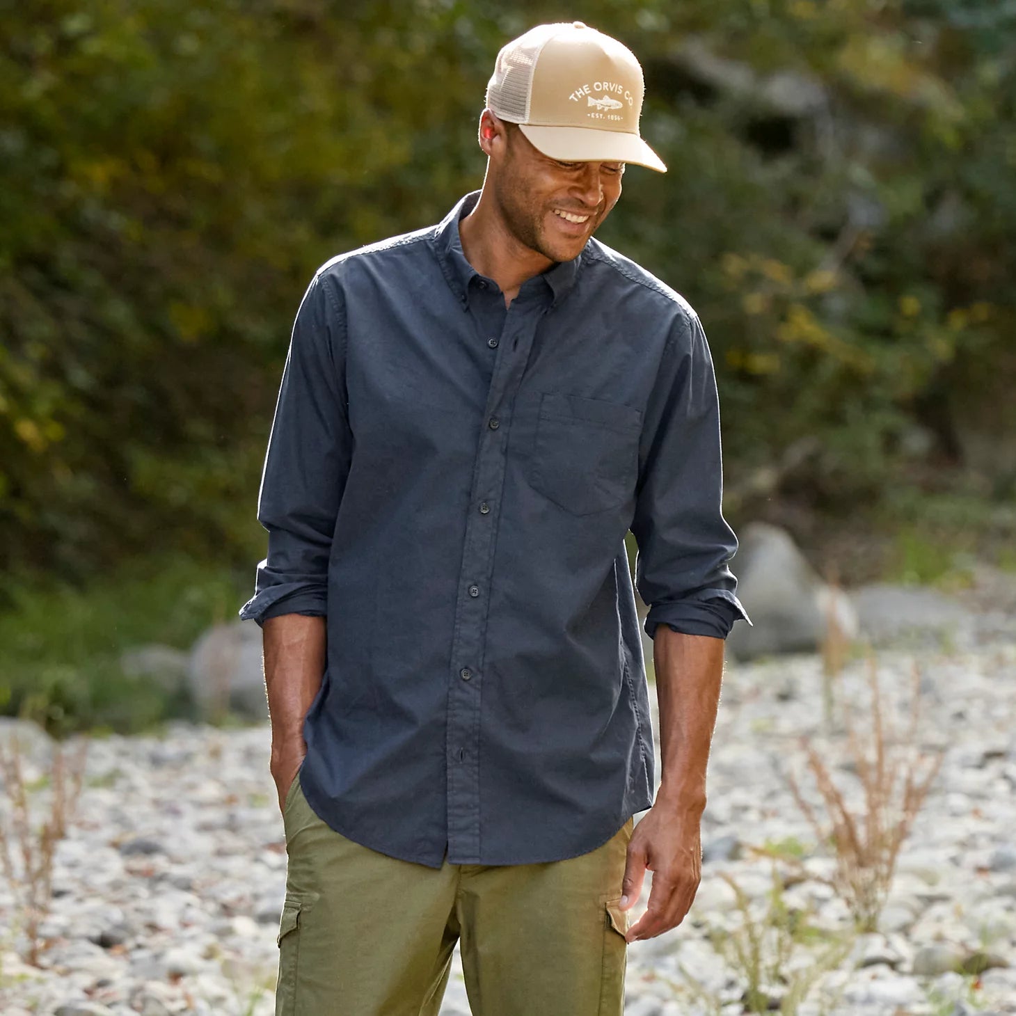 Orvis Men|Last Release Garment-Dyed Poplin Long-Sleeve Shirt
