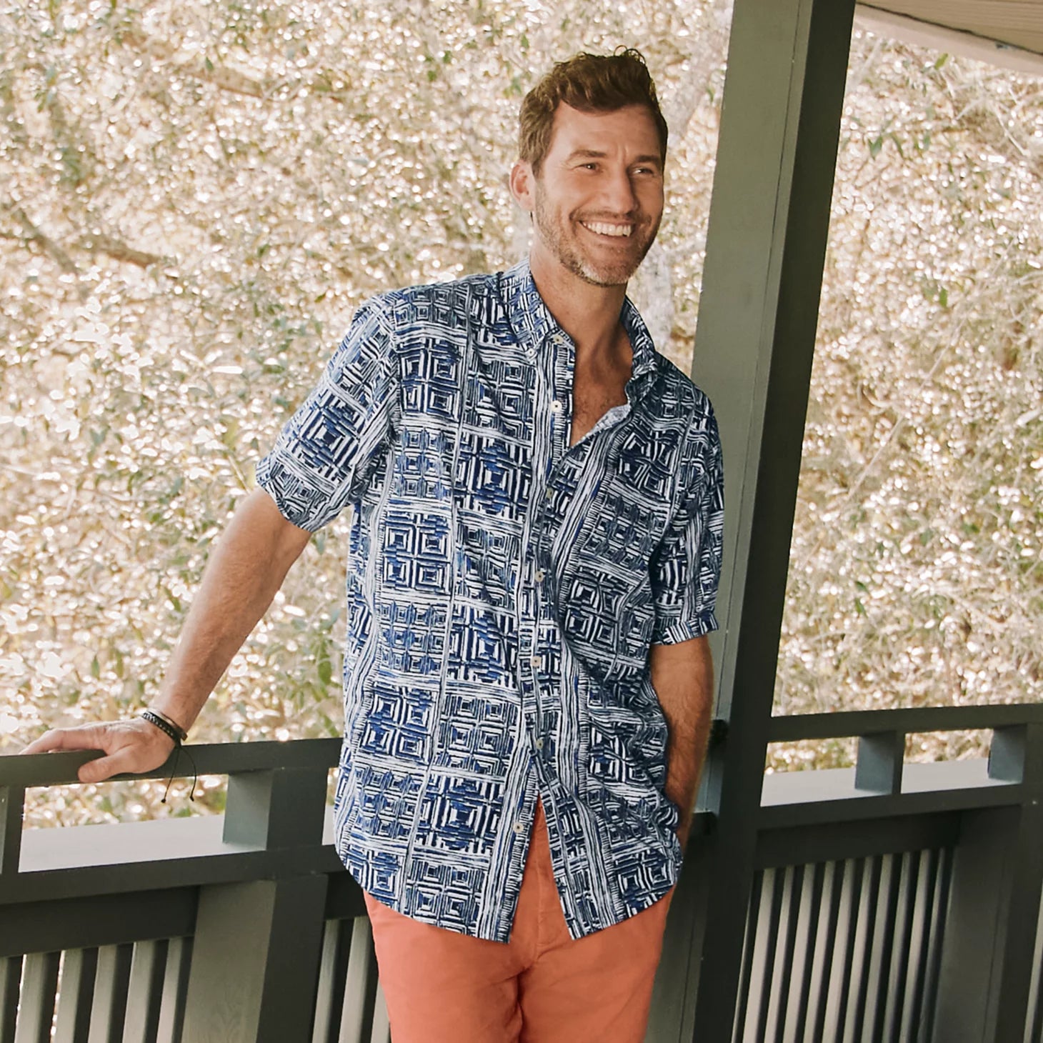 Orvis Men|Last Release Men's Heritage Poplin Printed Short-Sleeve Shirt