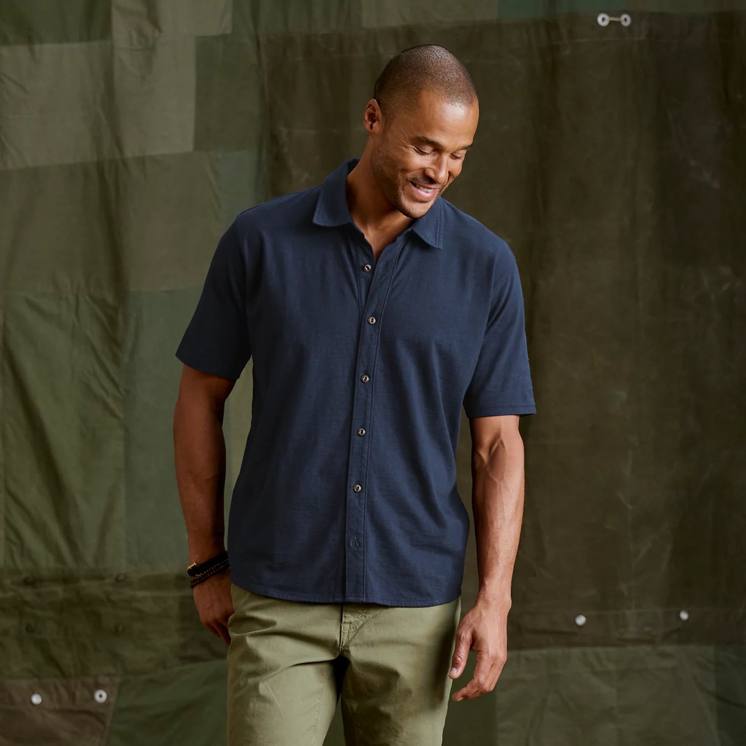 Orvis Men Men's Bromley Knit Button-Down Short-Sleeve Shirt