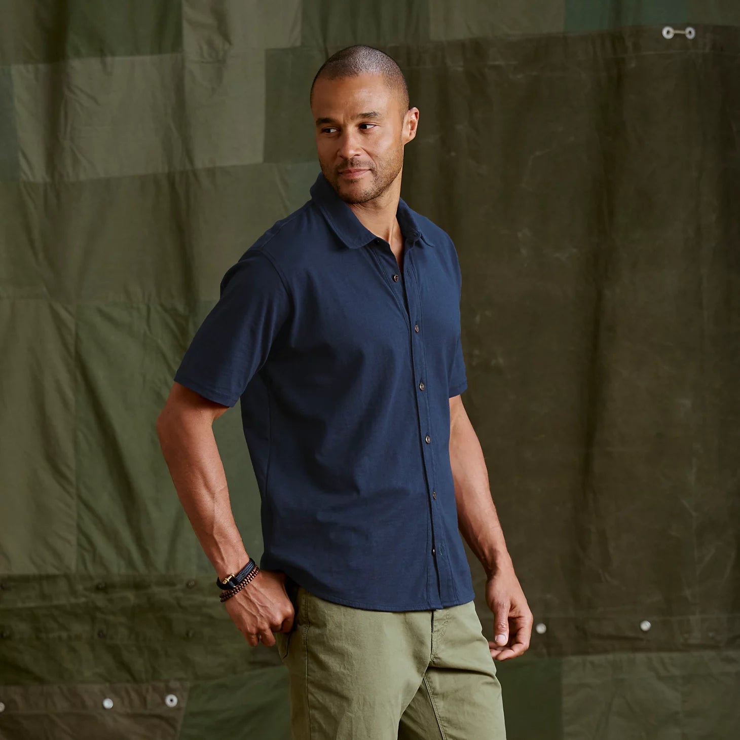 Orvis Men Men's Bromley Knit Button-Down Short-Sleeve Shirt