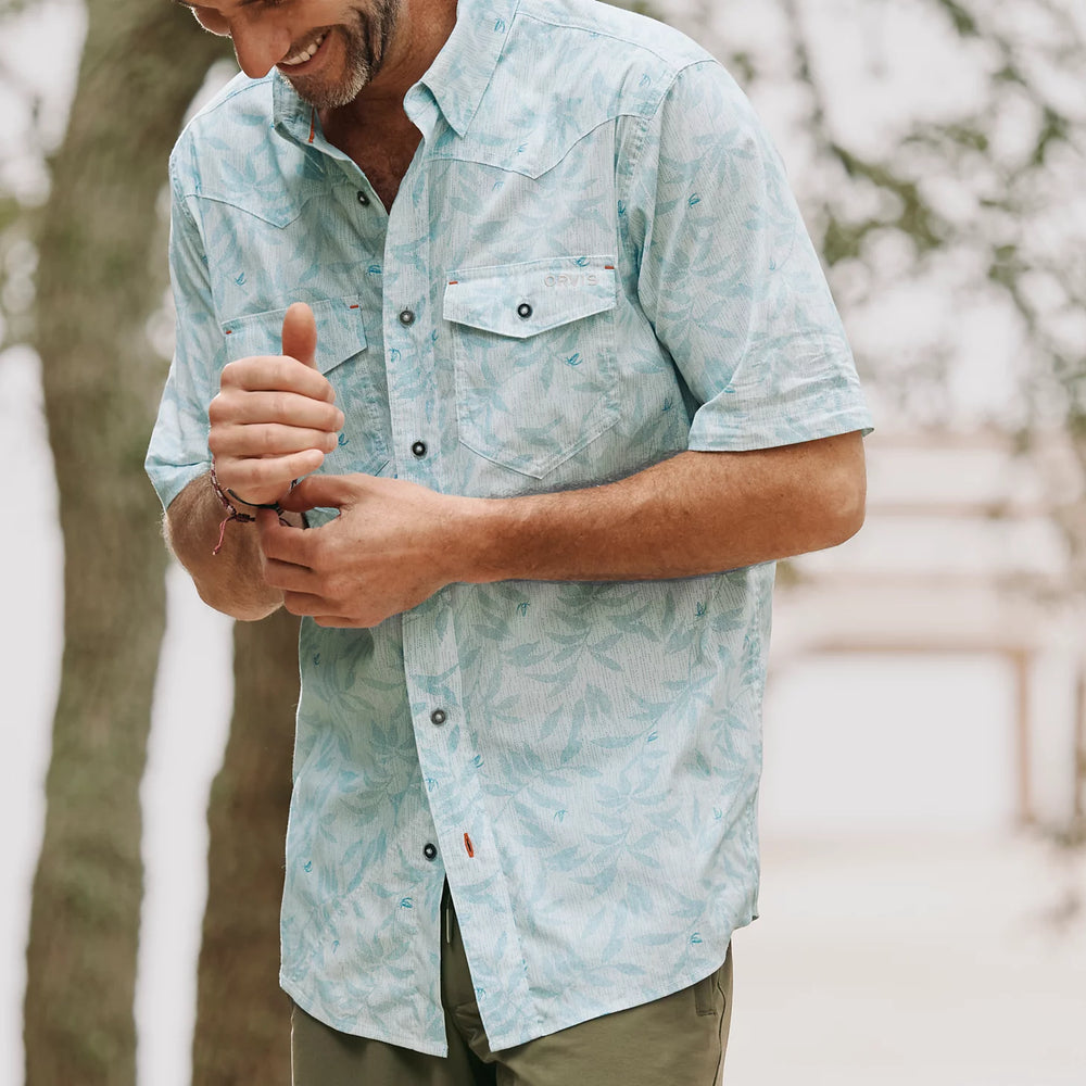 Orvis Men Men's River Guide Printed Short-Sleeve Western Shirt 2.0