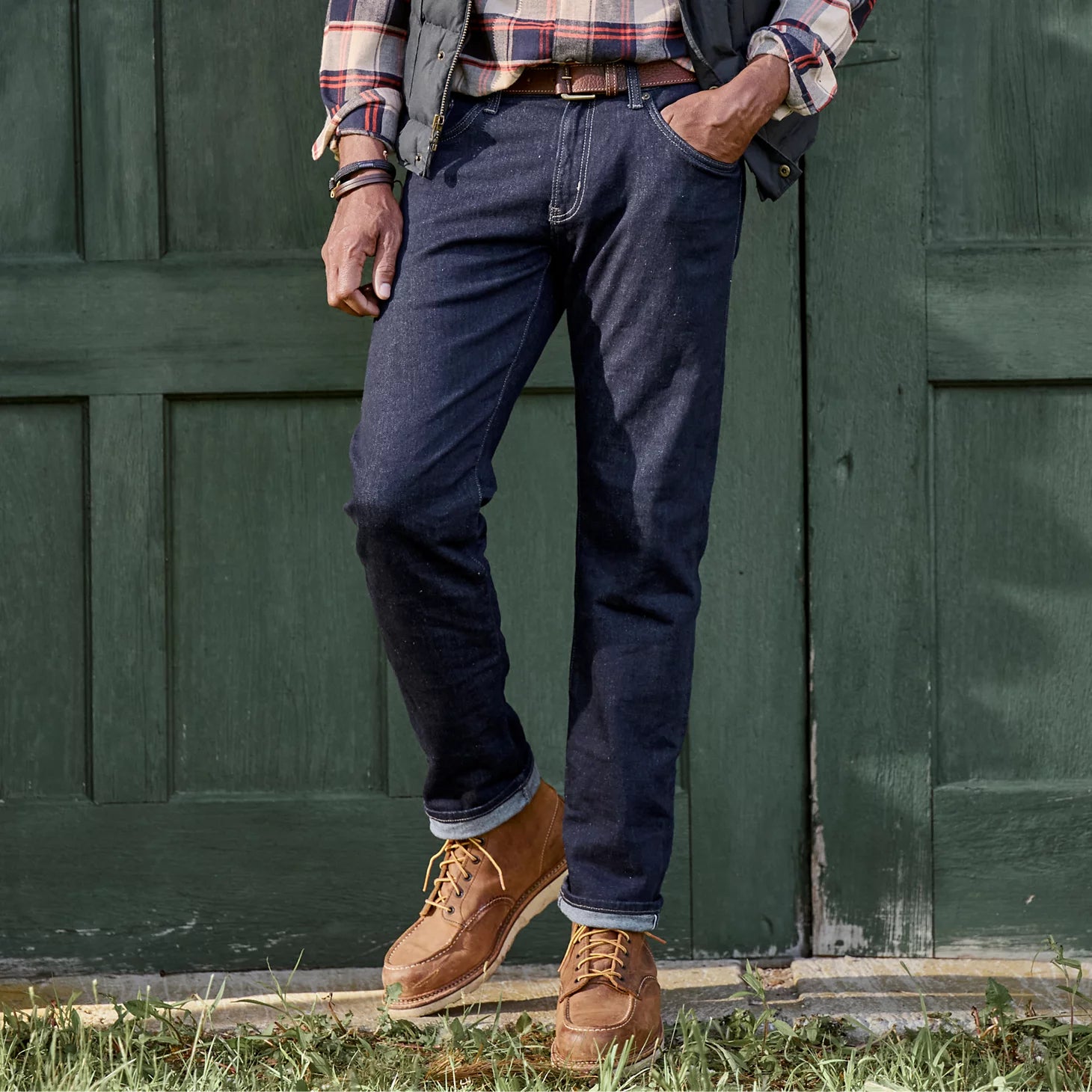 Orvis Men Mavi Marcus Organic Selvedge Denim Slim Straight Jeans