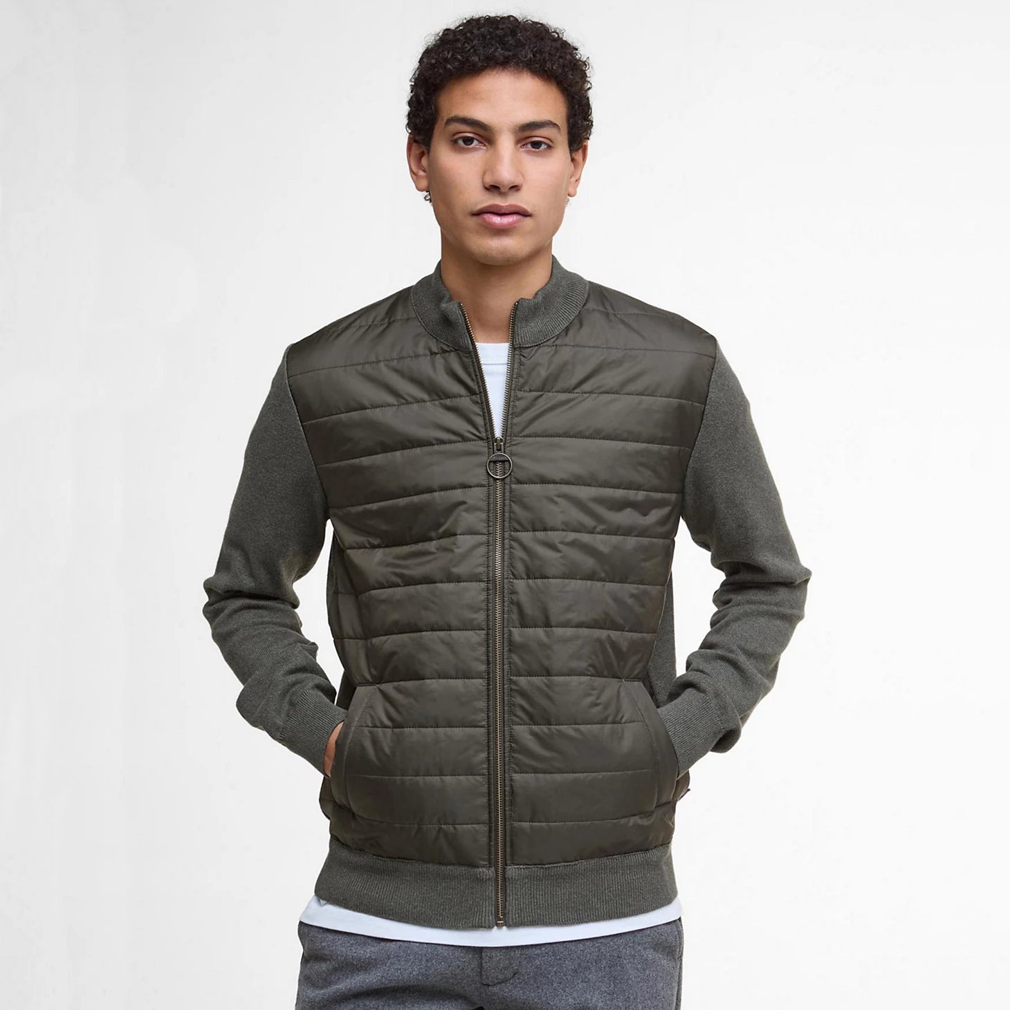 Orvis Men Barbour® Essential Carn Baffle Zip-Through Knitted Sweater