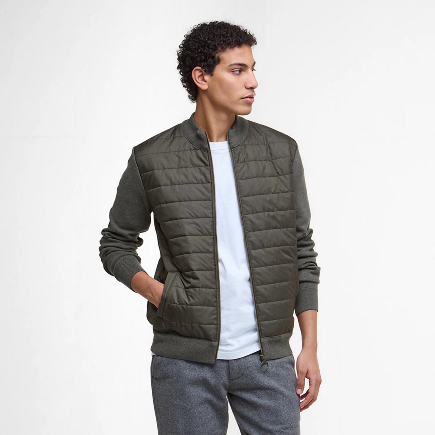 Orvis Men Barbour® Essential Carn Baffle Zip-Through Knitted Sweater