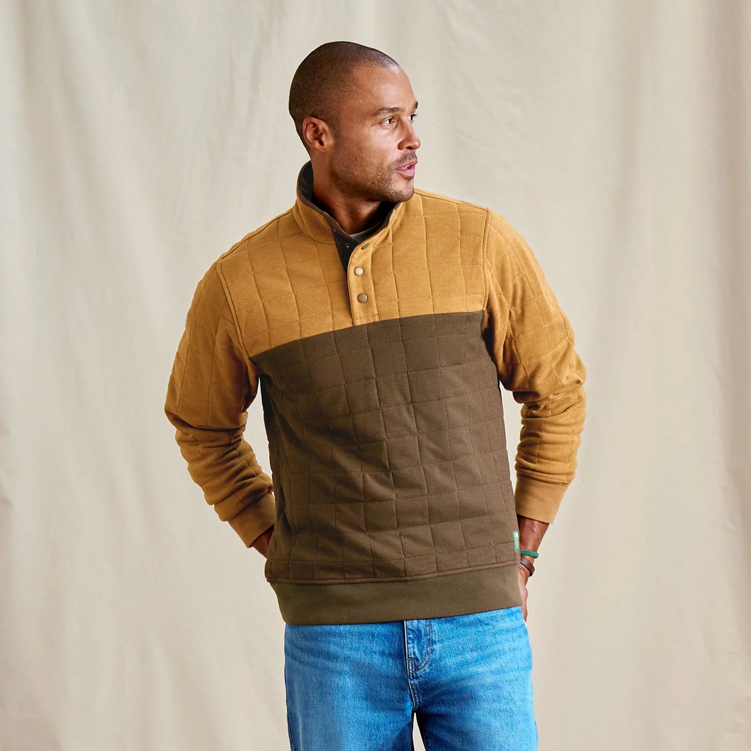 Orvis Men|Last Release Men's Battenkill Colorblock Quilted 1/4-Snap Sweatshirt