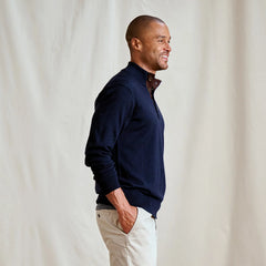 Orvis Men Merino Button Mockneck Sweater