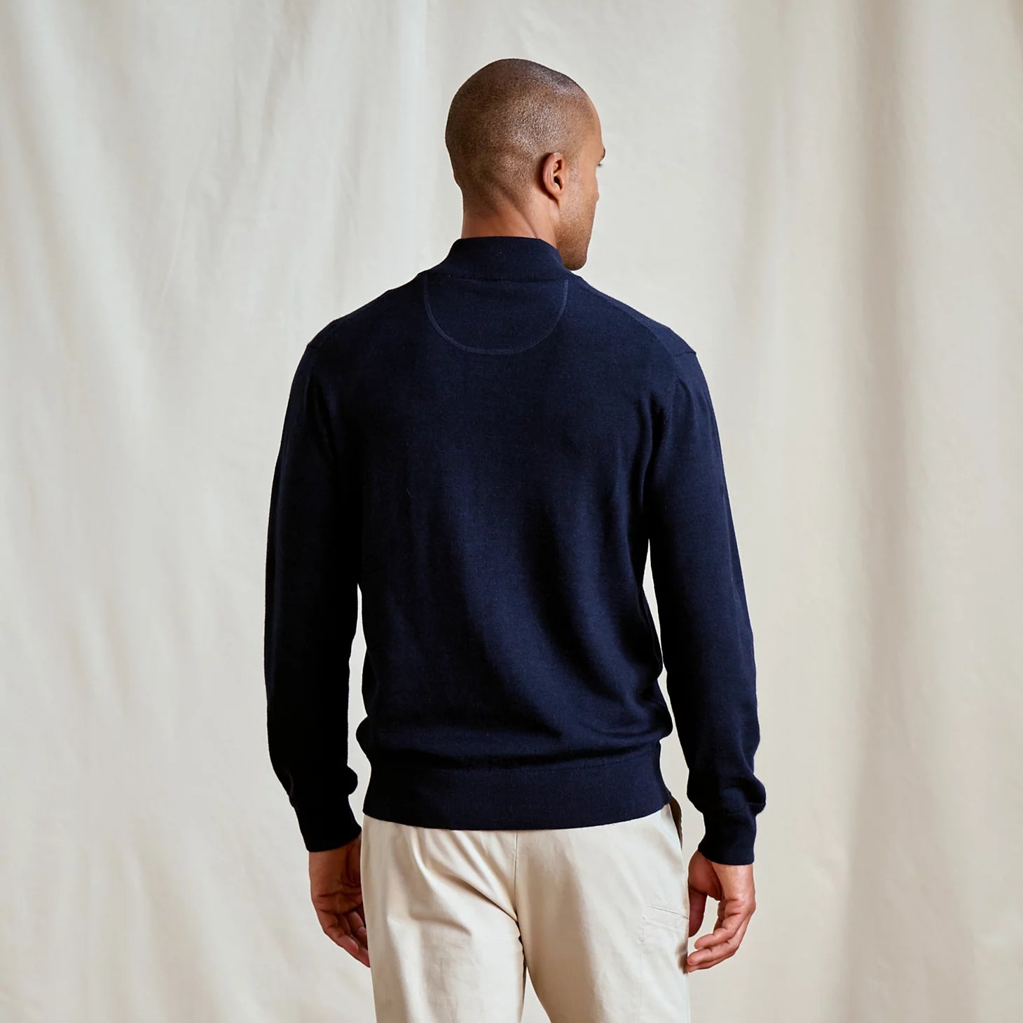 Orvis Men Merino Button Mockneck Sweater