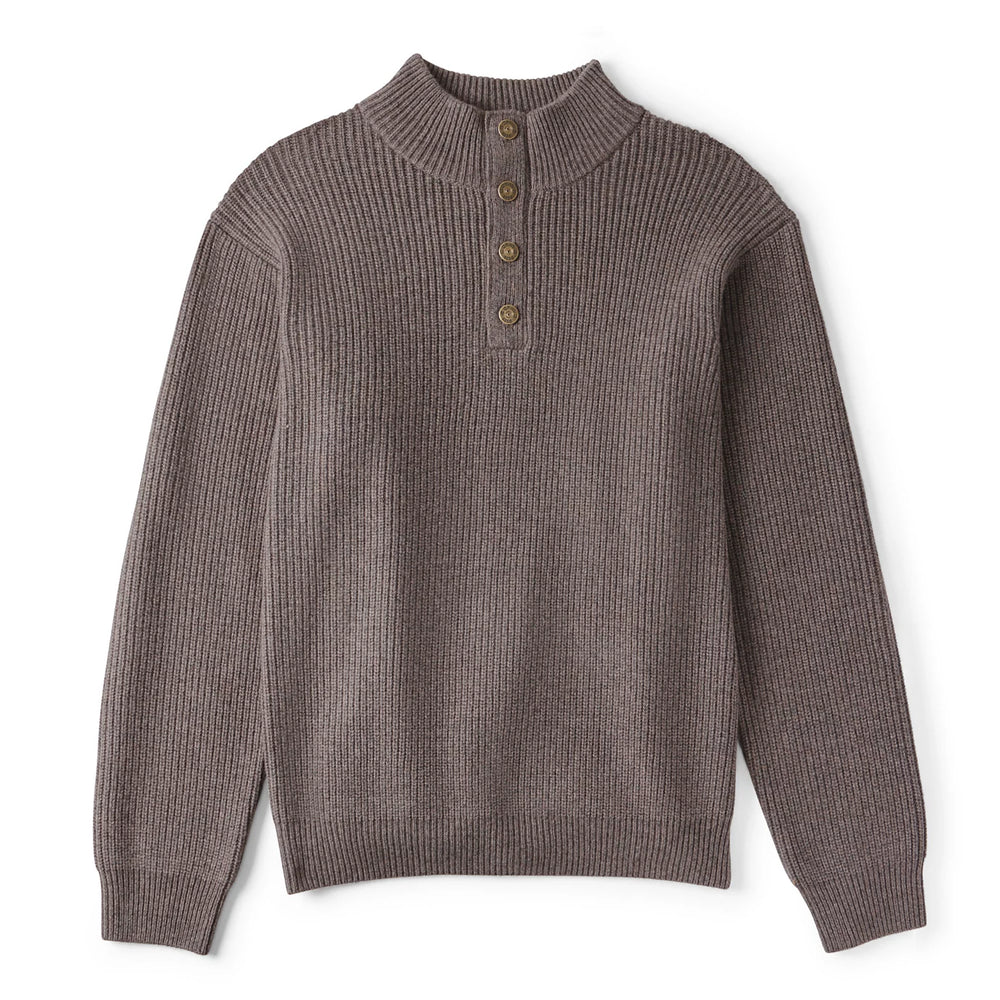 Orvis Men Quail Creek Button Mockneck Pullover