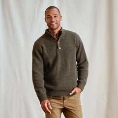 Orvis Men Quail Creek Button Mockneck Pullover