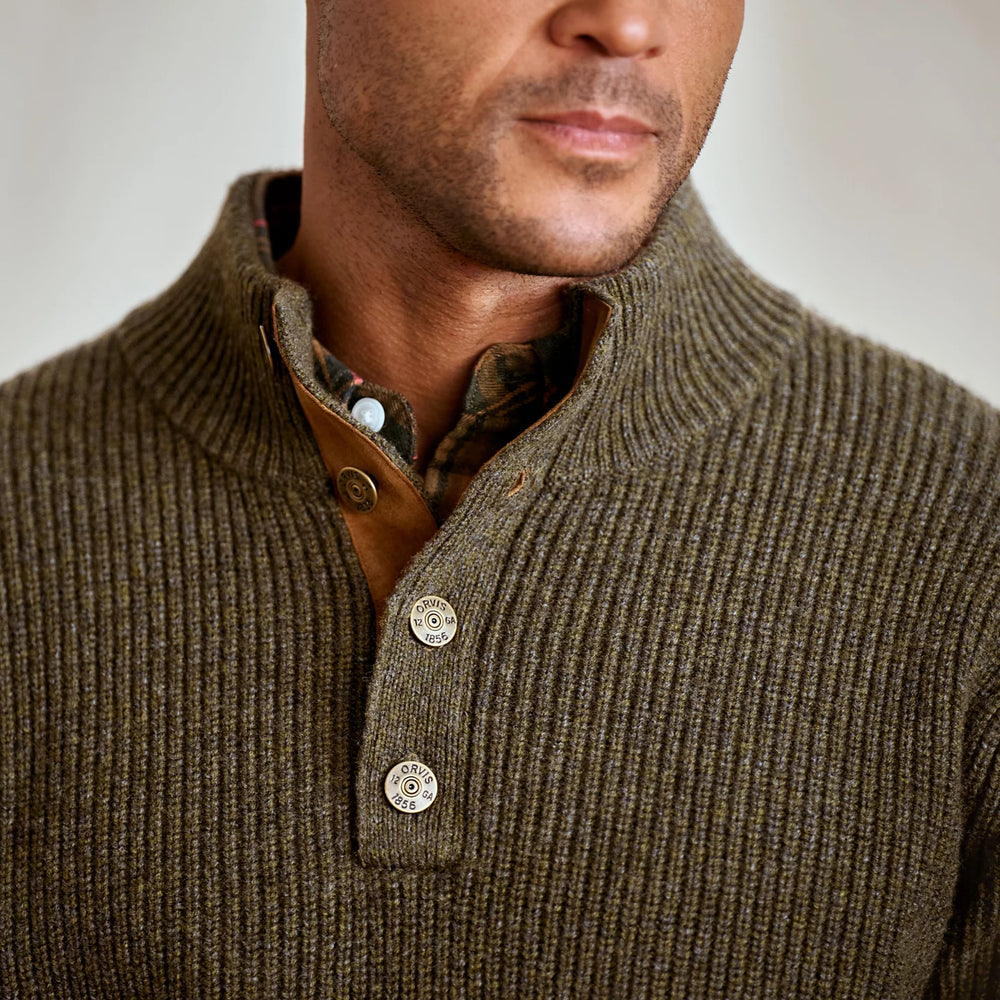 Orvis Men Quail Creek Button Mockneck Pullover