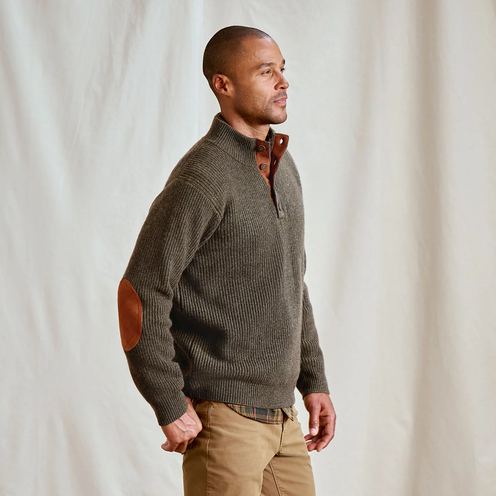 Orvis Men Quail Creek Button Mockneck Pullover