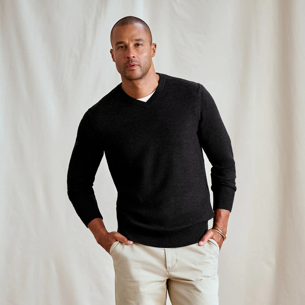 Orvis Men Merino Piqué V-Neck Sweater