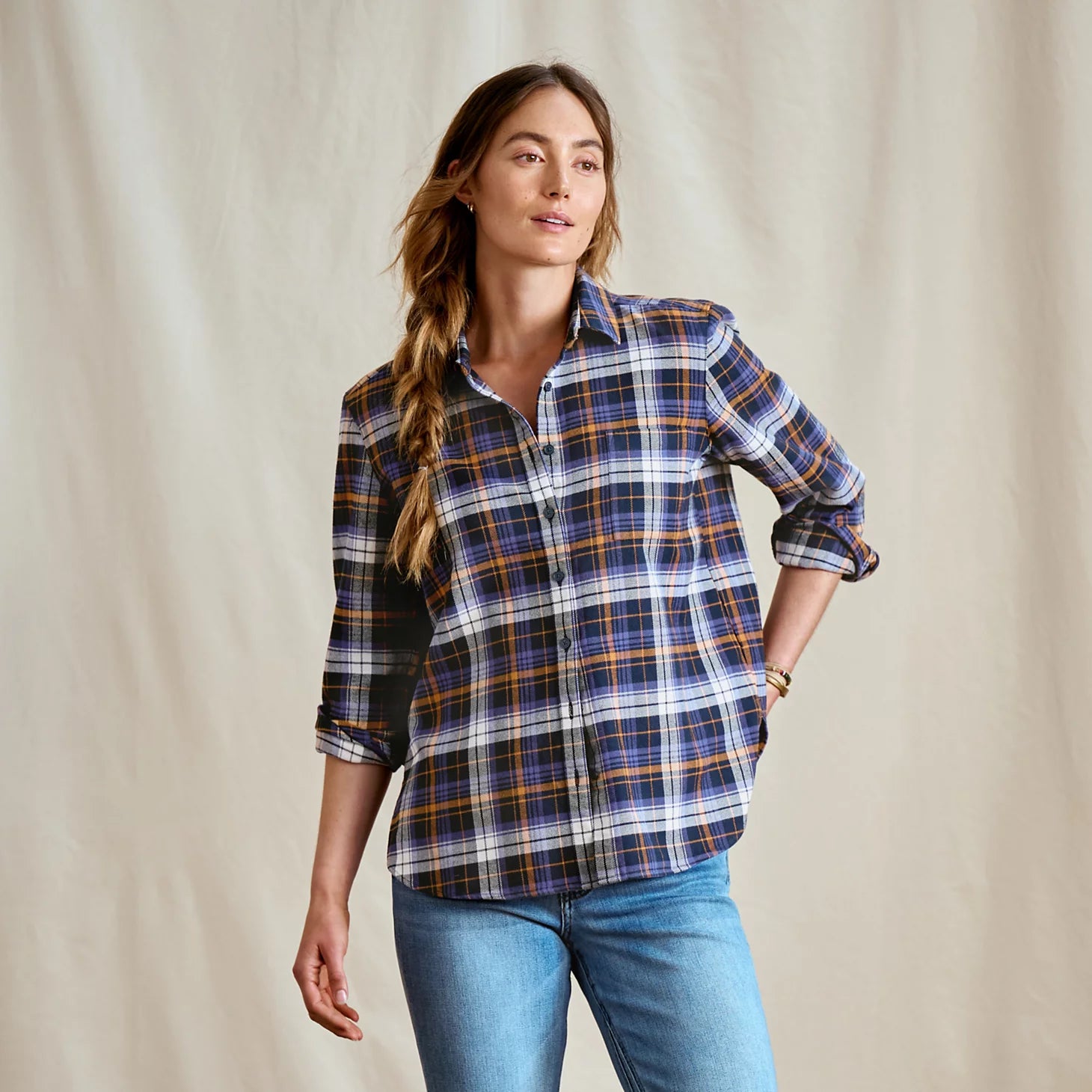 Orvis Women Perfect Flannel Boyfriend Shirt