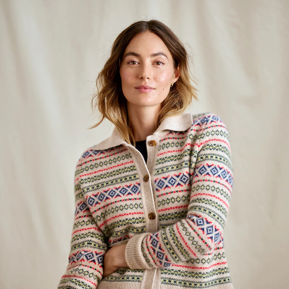 Orvis Women|Last Release Fair Isle Patterned Brushed Cashmere Cardigan
