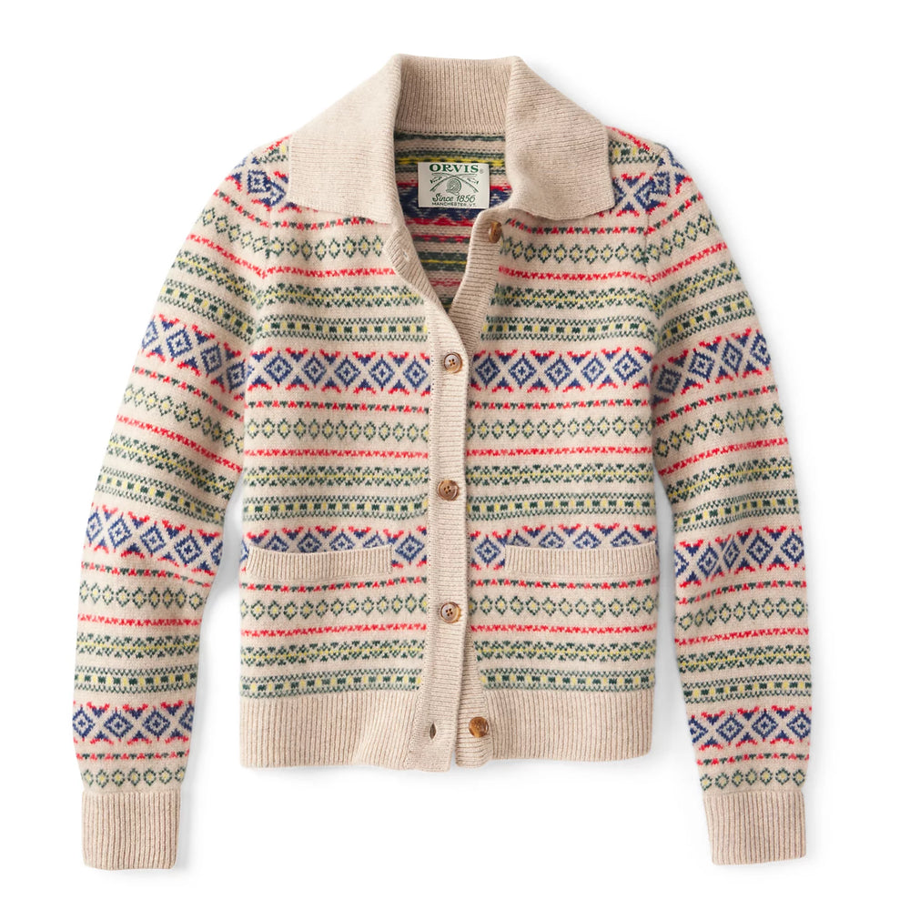 Orvis Women|Last Release Fair Isle Patterned Brushed Cashmere Cardigan