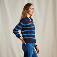 Orvis Women|Last Release Brookside Striped Polo Sweater