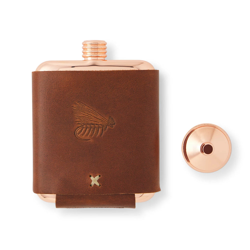 Orvis Home Goods Whiskey Leatherworks Personalized Copper Flask