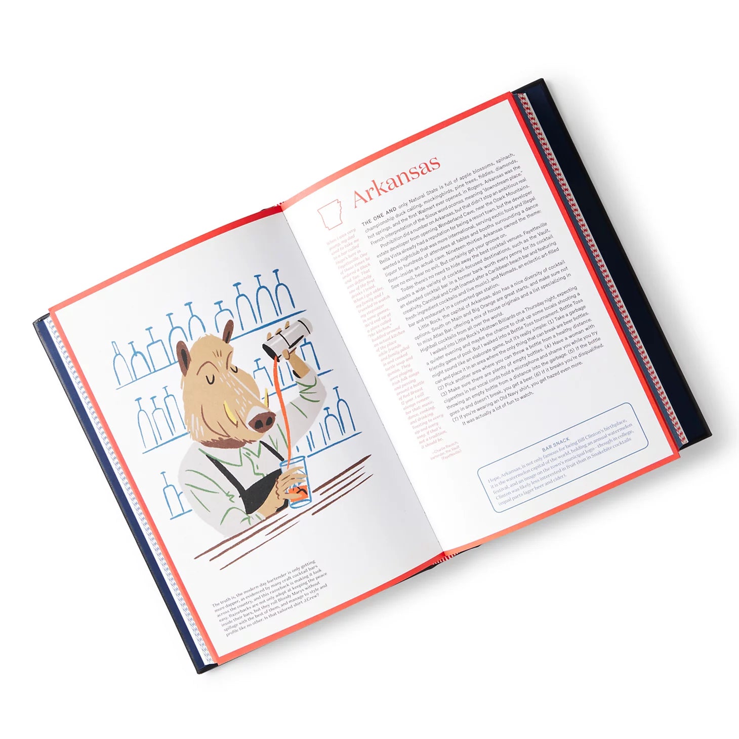 Orvis Home Goods Leather-Bound United States Of Cocktails Book